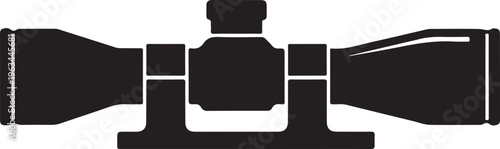 Telescope, Binoculars, Black Silhouette, Vector Illustration, Astronomy, Observation Icon