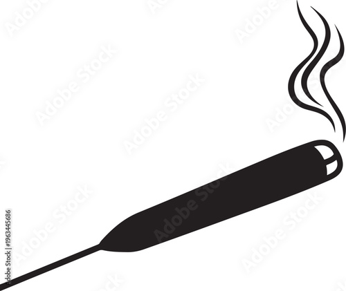 Black, hot, smoking lighter icon, vector graphic, smoking object, fire symbol