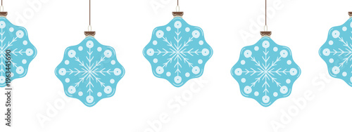 Christmas flat seamless border. New Year illustration