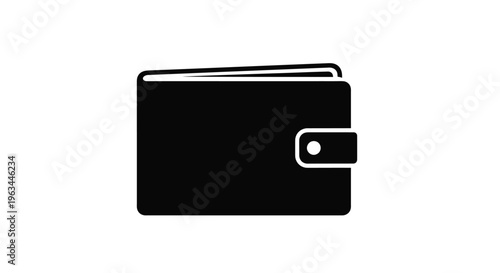 A simple black wallet illustration clean design and modern aesthetic silhouette