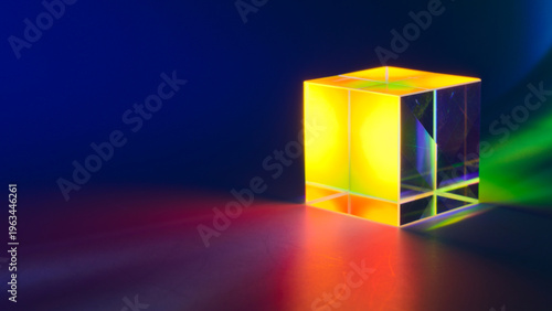 Εκτύπωση καμβά A glass dichroic prism disperse light into different colors