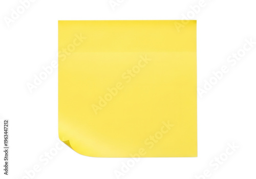 A simple yellow sticky note with a corner folded down