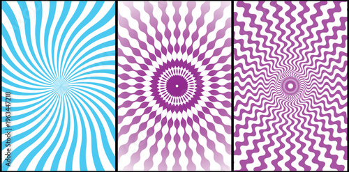 Vibrant psychedelic patterns in blue purple and pink