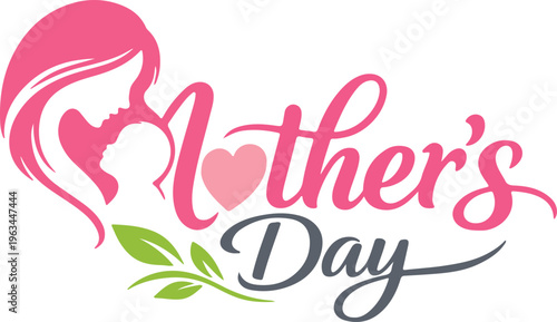 Mother's day logo with floral design