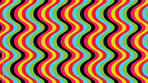 Vibrant rainbow wavy pattern background
