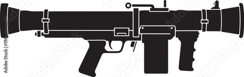 Black rifle vector, assault rifle icon, silhouette firearm, military gun outline