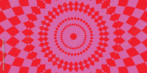 Vibrant pink and red optical illusion pattern
