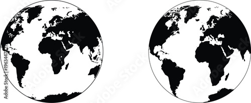 World globe illustration showing continents, representing global concepts and travel.