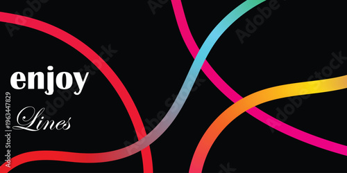 Vibrant gradient lines with inspirational text