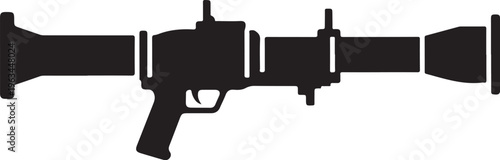 Rifle, gun, silhouette, black, vector, assault rifle, firearm, weapon, illustration, graphic