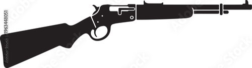 Rifle, shotgun, gun, weapon, black, silhouette, vector, illustration, firearm