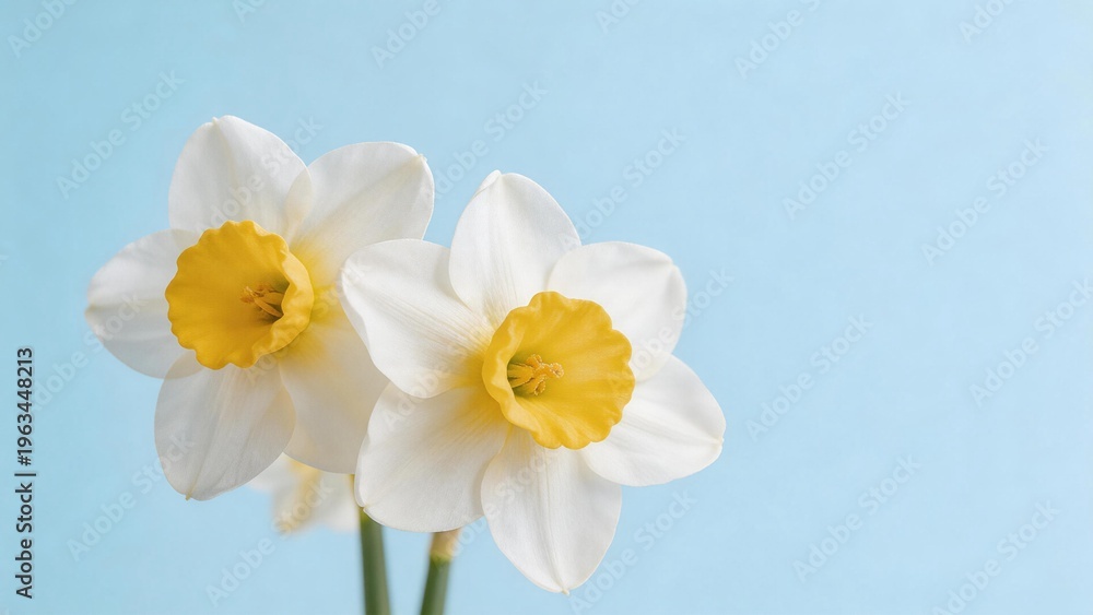 Obraz premium White daffodils with yellow centers