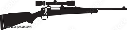 Rifle, hunting rifle, sniper rifle, black rifle, vector silhouette, firearm icon