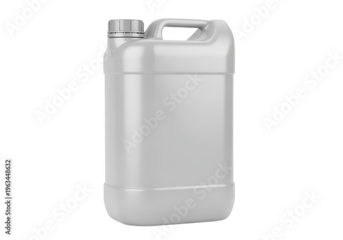 Large white plastic jerry can for liquid storage and transportation