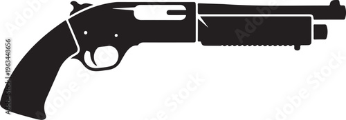Black, vector shotgun, rifle icon, firearm silhouette, weapon illustration