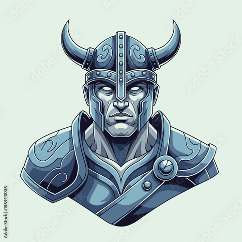 Epic viking statue or golem bust