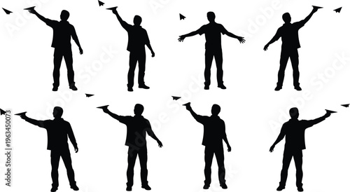 Silhouettes of construction workers wearing hard hats and carrying pipes or beams, industrial labor illustration symbolizing teamwork, strength, building industry, and manual work progression artwork