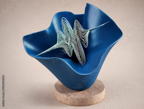 Clay whistle morphing into a soundwave visual
