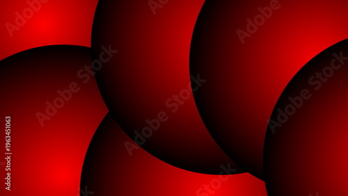 Abstract red spheres create dynamic geometric pattern and bold shapes design and contrast dark light and depth and modern art minimal illustration and sophisticated graphic.