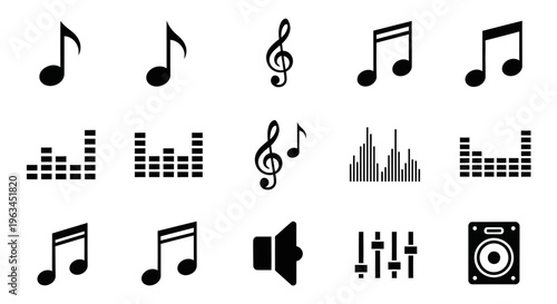 Music icons for creative projects and presentations