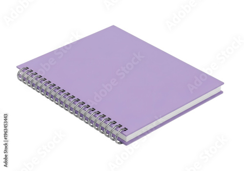 Spiral-bound purple notebook with blank pages ready for writing or sketching
