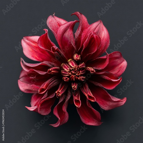 red ambrosia flower on a dark background
