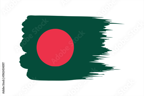 Bangladesh Flag Artistic Brush Stroke