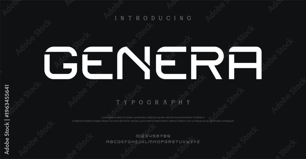 Fototapeta premium Introducing Genera Typography Modern Font Design