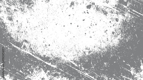 Distressed grey and white textured background with grunge splatters and scratches