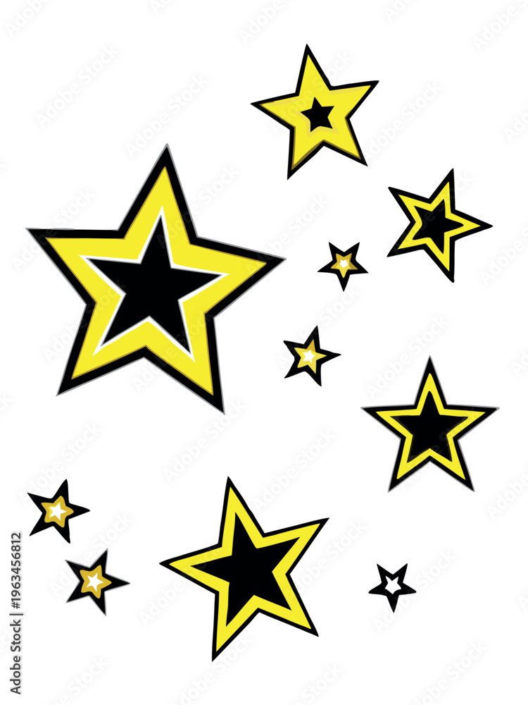 Fototapeta premium Realistic 3d yellow star composition with soft lighting