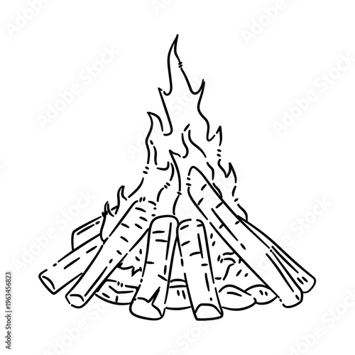 vector illustration of a camp fire