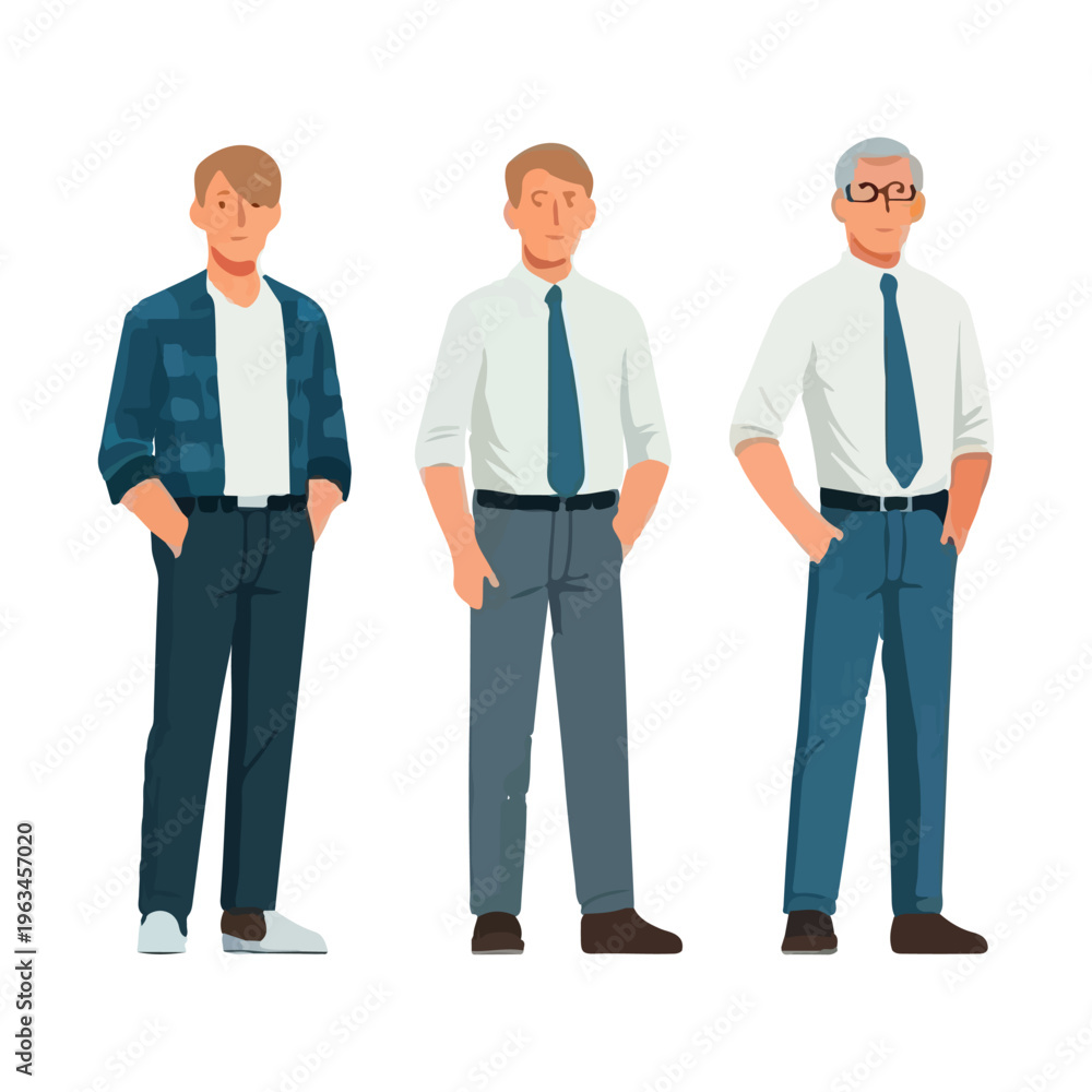 Fototapeta premium Diverse Business Team Avatars Illustration – Inclusive Professional Group for Social Media, Branding & Digital Media