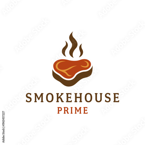 Smokehouse prime steak with savory smoke flavor, ideal for restaurant menus, bbq cookbooks, food blogs, culinary marketing materials.