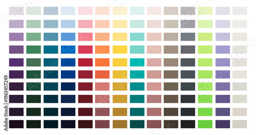 Color Palette Chart – CMYK & RGB Color Swatches, Print Test Page, Pantone Guide, Color Codes, Vector Illustration