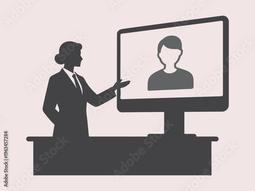 Telemedicine doctor consultation silhouette vector online healthcare concept illustration. Ideal for digital healthcare solutions.