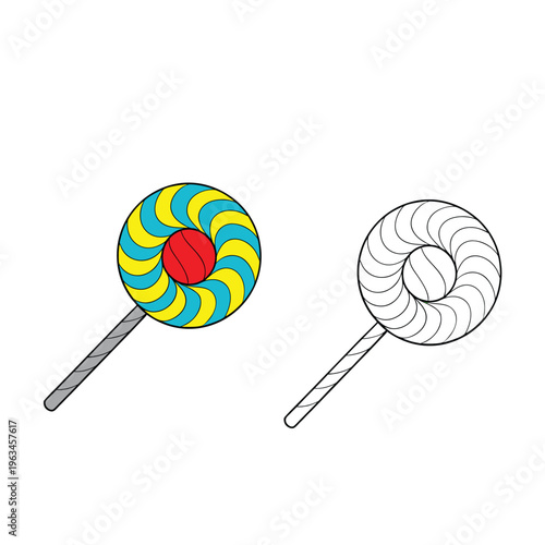coloring book for kid candy vector 