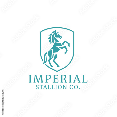 Perfect for businesses like imperial stallion co, this emblem with a horse design would suit logos, branding, and marketing materials.
