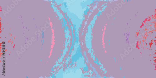 Abstract flowing shapes in shades of blue purple and orange