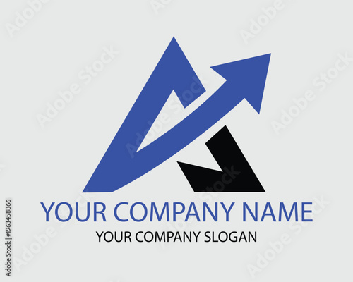 Abstract arrow logo design with upward growth concept modern business vector