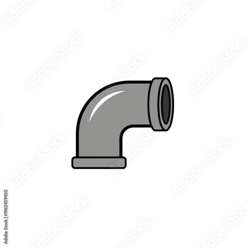 Industrial plumbing elbow pipe connector icon vector illustration