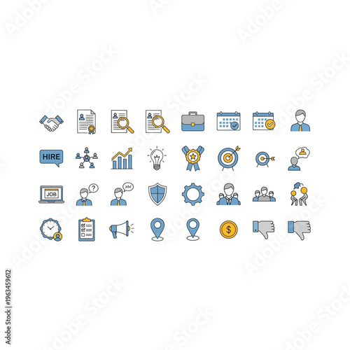 Corporate business strategy and management icon pack