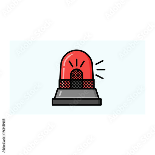 Flat style security alarm beacon icon