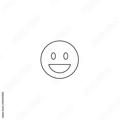 Minimalist outline smiley face icon