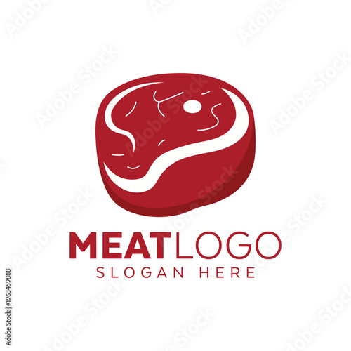 Professional Meat Branding Logo with Modern Flat Design Style