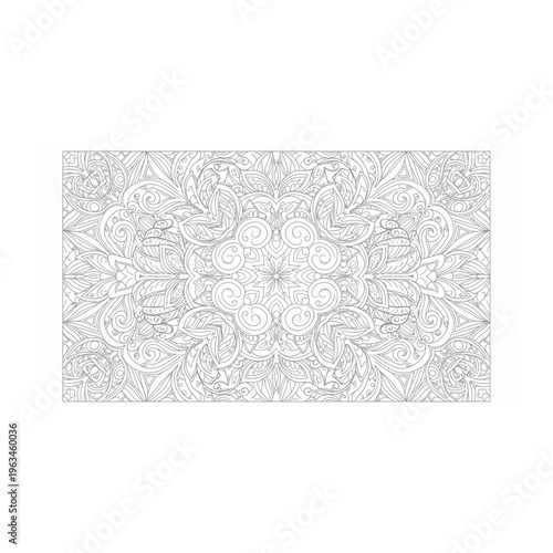 Detailed floral mandala pattern for adult coloring book art and relaxation