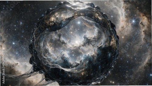 Giant Ethereal Bubble With Swirling Nebula Pattern Gigapixel