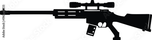 Silhouette of Sniper Rifle Illustration.