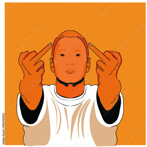 an illustrator of a rap artist famous singer from American people