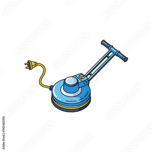 Abstract floor polisher machine with plug and cord with the design is clean