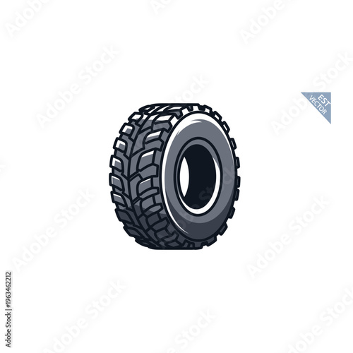 Off-road tire vector graphic illustration for heavy duty vehicles